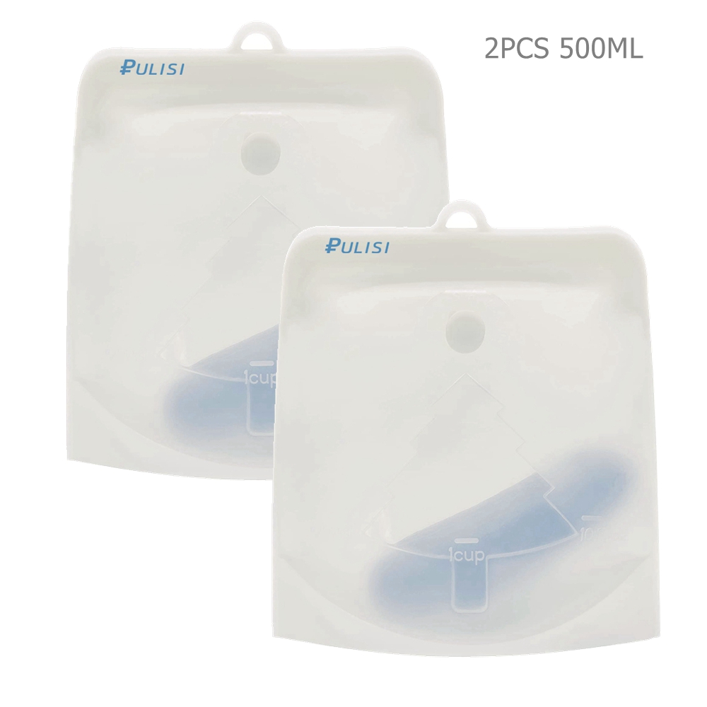 2er Pack Silikon-Lebensmittel beutel 1500ml 1000ml 500ml auslaufs ichere Behälter wieder verwendbarer frischer Beutel Lebensmittel-Aufbewahrung beutel Gefrier beutel Snack behälter: Blau