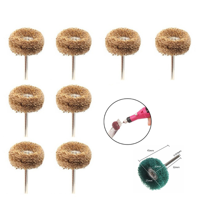 5-20pcs Mini Drill Abrasive Brush Nylon Buffing Polishing Wheel Dremel Rotary Hand Tool Accessories Set Rust Remover: 6*20mm / Brown