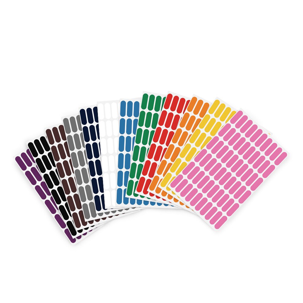 Étiquettes autocollantes en papier coloré, étiquette autocollante, catégorie inscriptible, 60 étiquettes par feuille, 720 étiquettes: 12 colors mixed