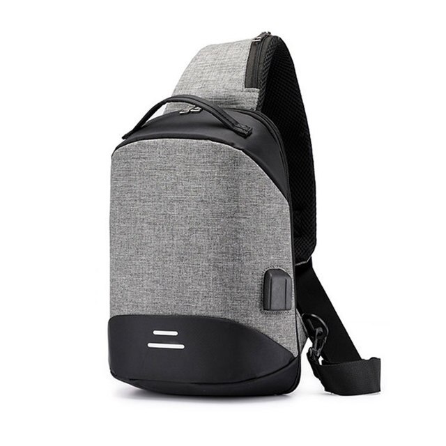 UOSC Chest Bag Men Crossbody Bag USB Anti-theft Buckle High Capacity Suit For Pad Water Shoulder Bag Trave Bag