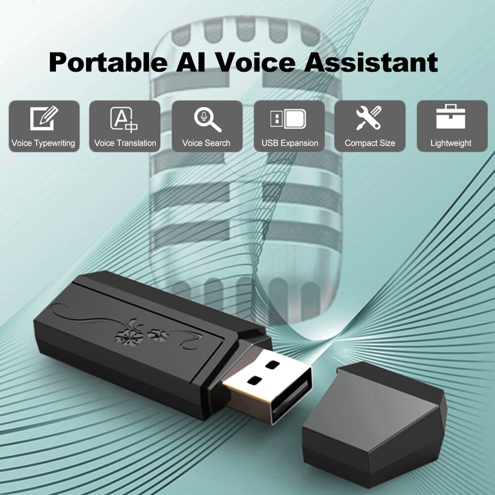 USB AI Voice Assistant Portable Mini Voice Search Voice Translation with 24 Target Languages USB HUB Expansion