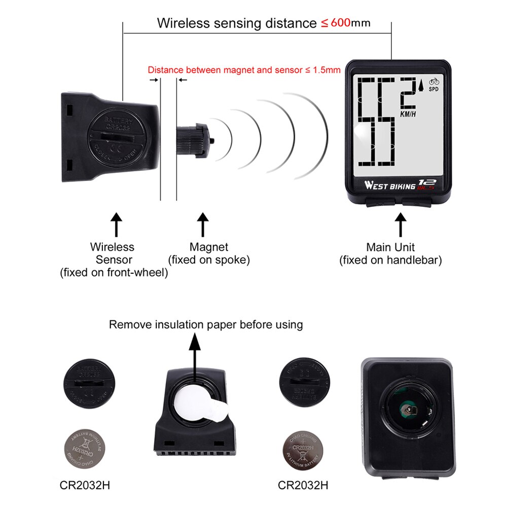 Waterproof Cycling Computer Wireless Wired MTB Bike Bicycle Speedometer Computer Stopwatch LED Digital Rate Cycling Odometer