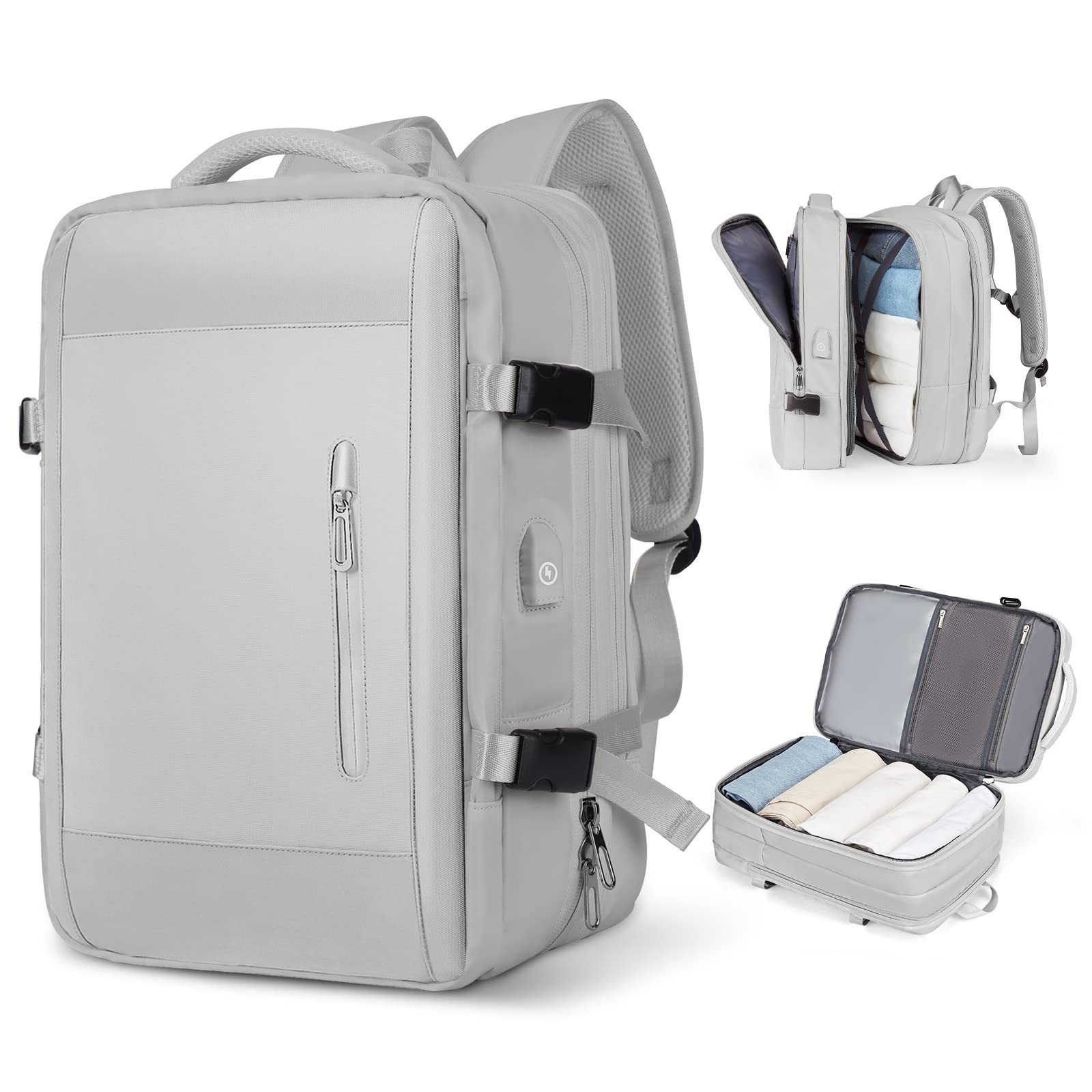 Large Capacity Bags Business Multifunctional Charging Backpacks Expandable Airplane Travel Backpack Laptop Bag Luggage Ma: Gold