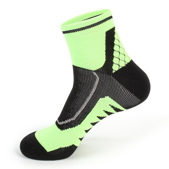 Vinter män sport strumpor bomull casual män crew strumpor vandring jogging snö strumpa för män resor vandring strumpa  eu 39-44 meias: Grön