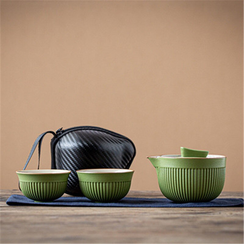 Portable Travel Tea Set Ceramic Teapot Kettle Quik Pots One Pot And Two Cups Teaware Chinese Drink Teapots Tea Cup Friends