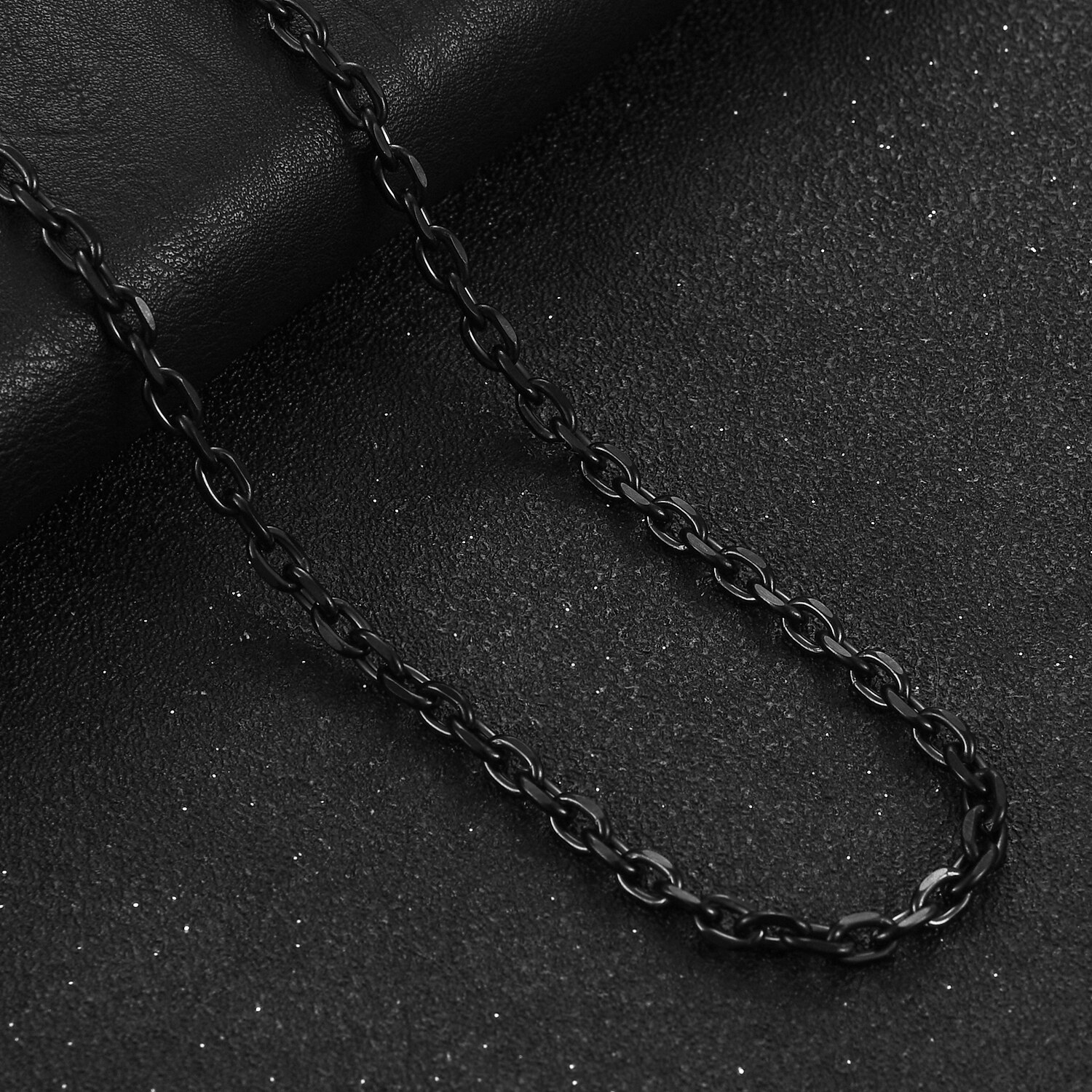 Colar rolo de corrente o de corte de aço inoxidável para homens mulheres cor preta banhado cabo link gargantilha de metal acessórios de joias presente