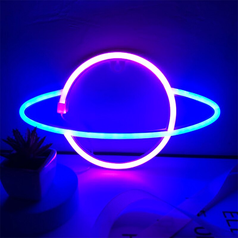 Planeet Neon Sign Light Party Muur Opknoping Led V... – Grandado