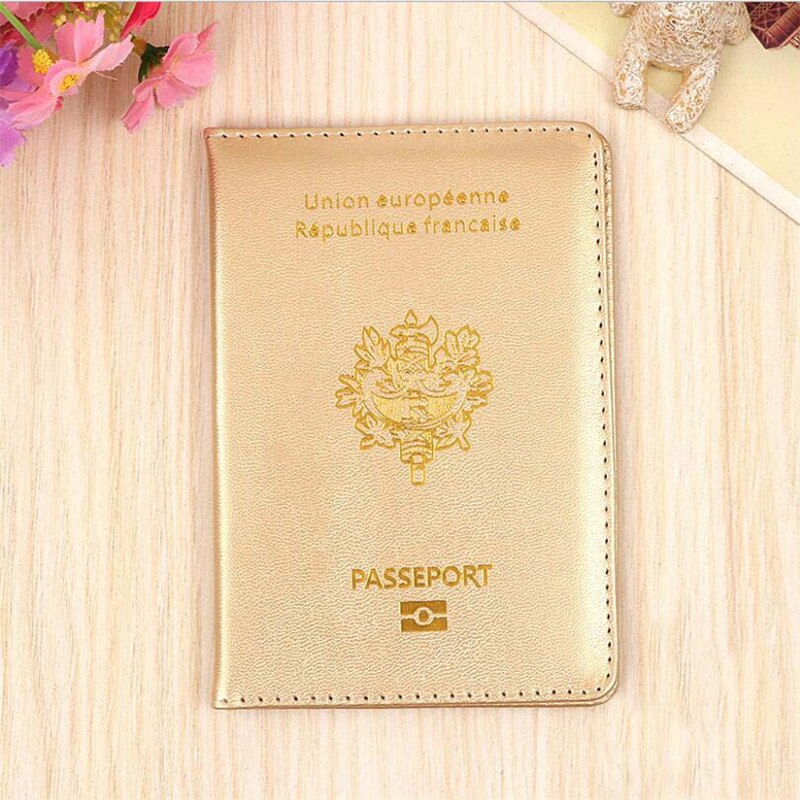 Étui de Passeport français, couverture de Passeport, édition originale, étui de voyage, porte-cartes: Gold