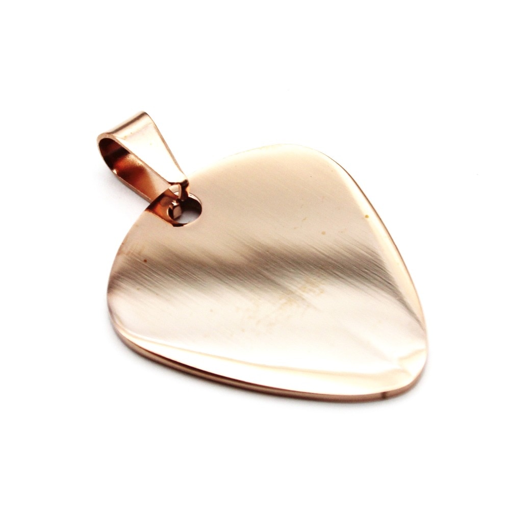 5 colors Stainless Steel Guitar Pick Pendant ID Necklace Unisex without chain double side polish