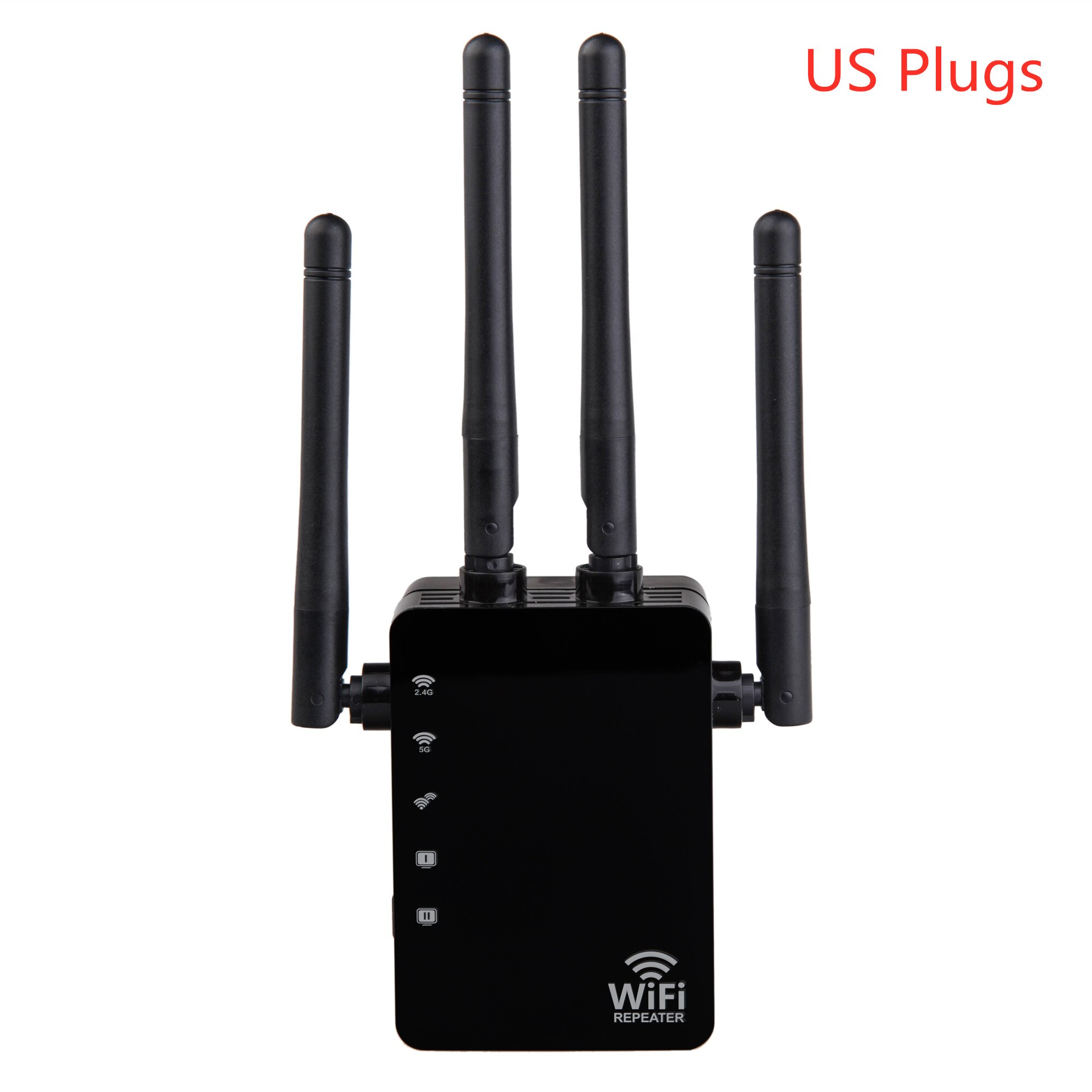 kebidumei Wireless Wifi Repeater/Router 1200mbps 2.4G 5G Dual Band Signal Amplifier Signal Booster Network Range RJ45 Extender: Black US