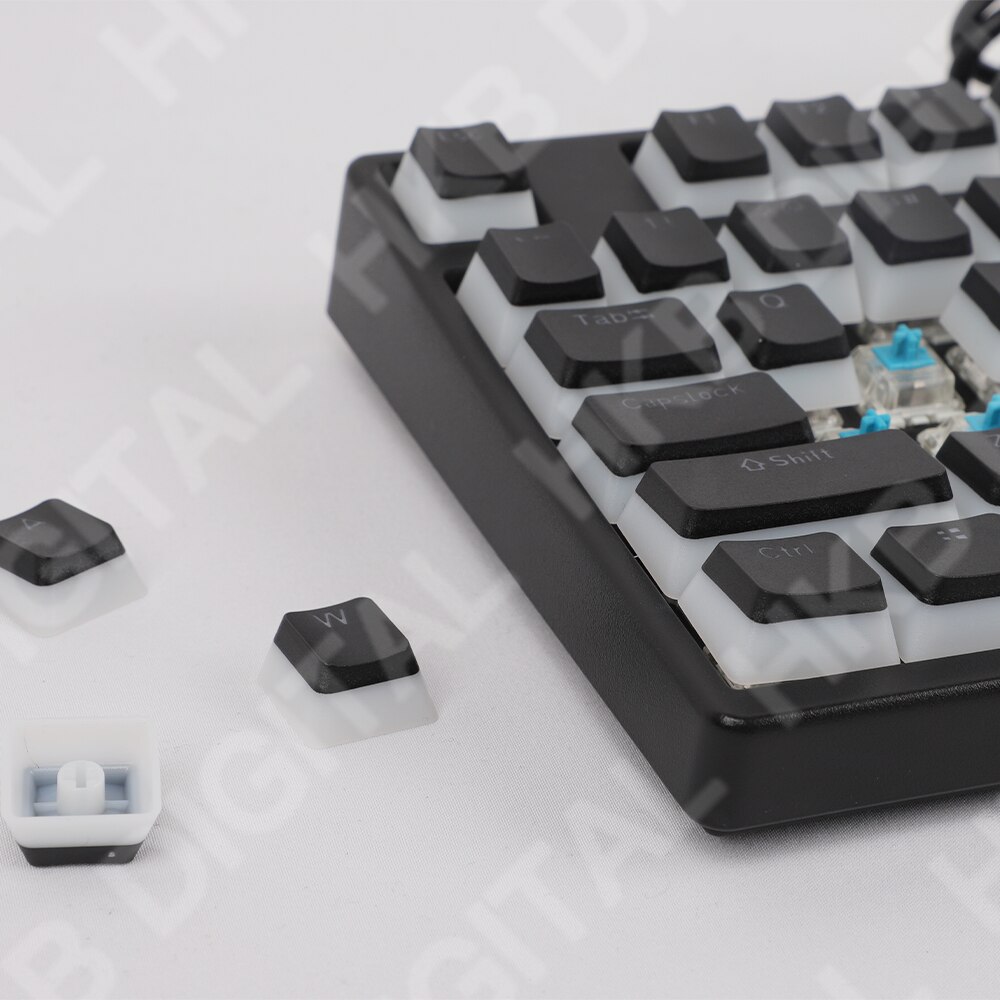 Pudding Keycaps for Mechanical Keyboard Black PBT Transparent Backlight 108 Keys Suit for Anne Pro 2 GK61 SK61 GK64 PC Game