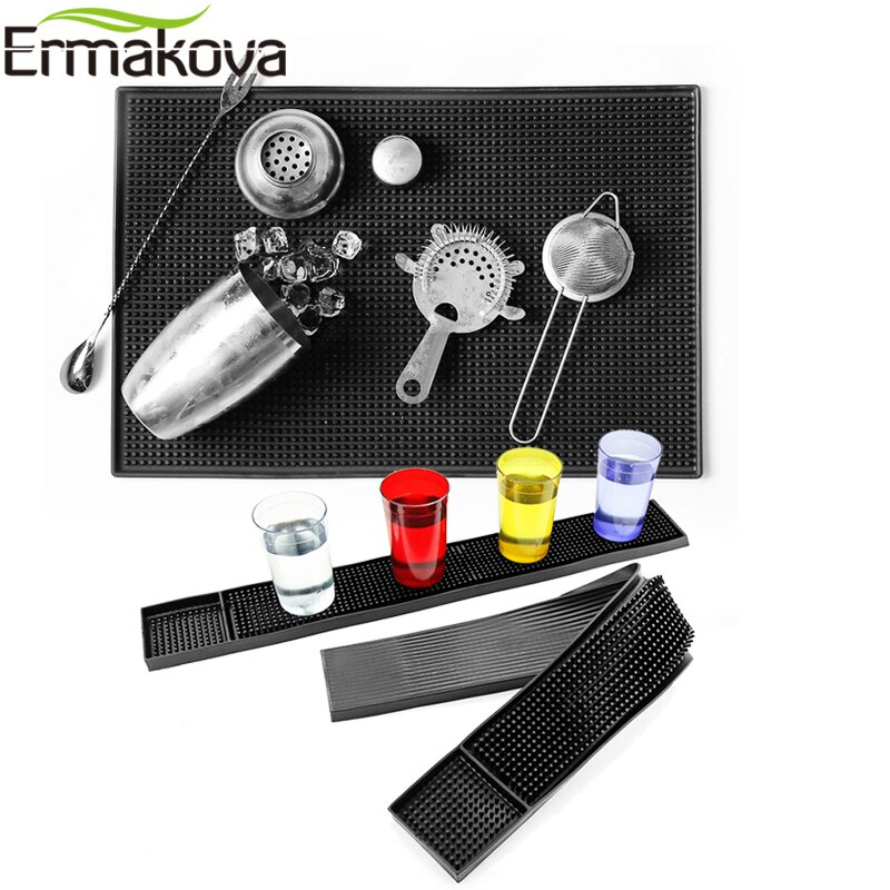 ERMAKOVA Bar Matte Gummi Bar Service Matte Heavy Duty Kaffee Bar Matte Spill Matte Gummi für Zähler-Top Home bar Dekoration