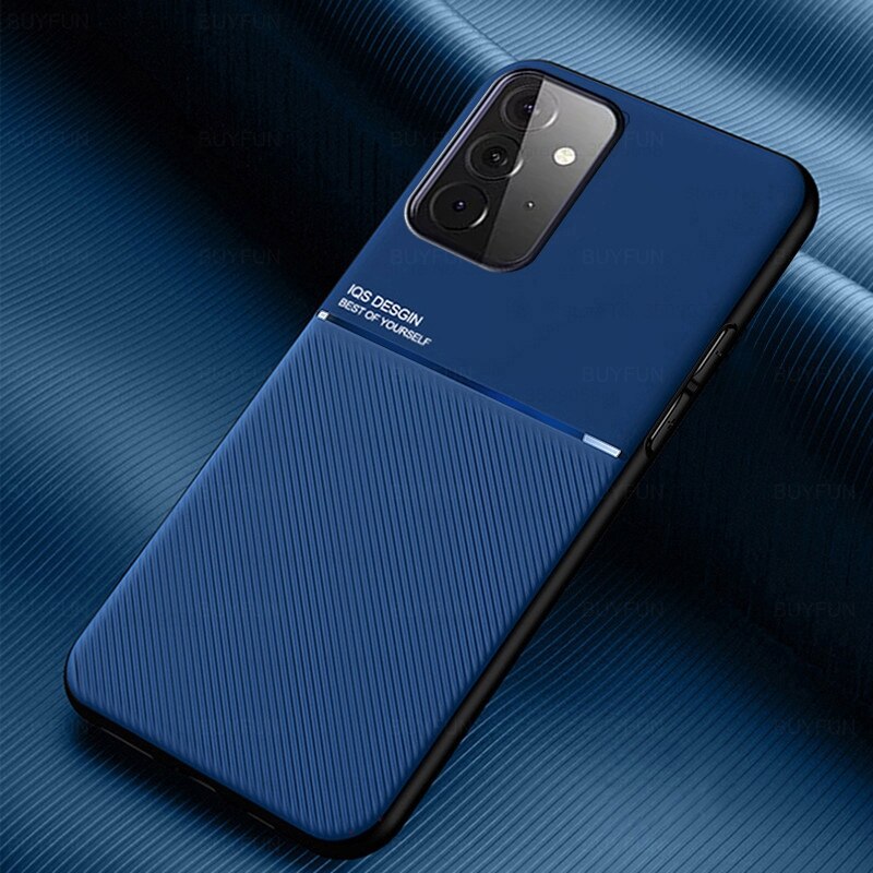 Lederen Textuur Auto Magnetische Houder Covers Case Voor Samsung Galaxy A32 Een 32 4G SM-A325F/Ds 6.4 ''zachte Siliconen Shockproof Coque: for Samsung A32 4G / blue