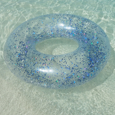 9 kleuren Glitter Zwembad Buis 107 cm Giant Opblaasbare Zwemmen Ring Voor Volwassen Vrouwen Zwembad Float Air Matras Zomer Water speelgoed boia: Blauw