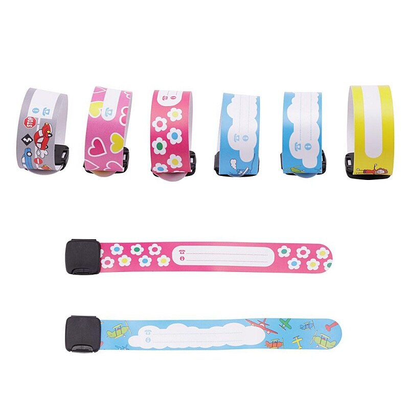 8pcs/12pcs Adjustable Safety Wristbands Reusable Bracelets for Kids Child Travel Event Field Trip Outdoor Activity Waterproof