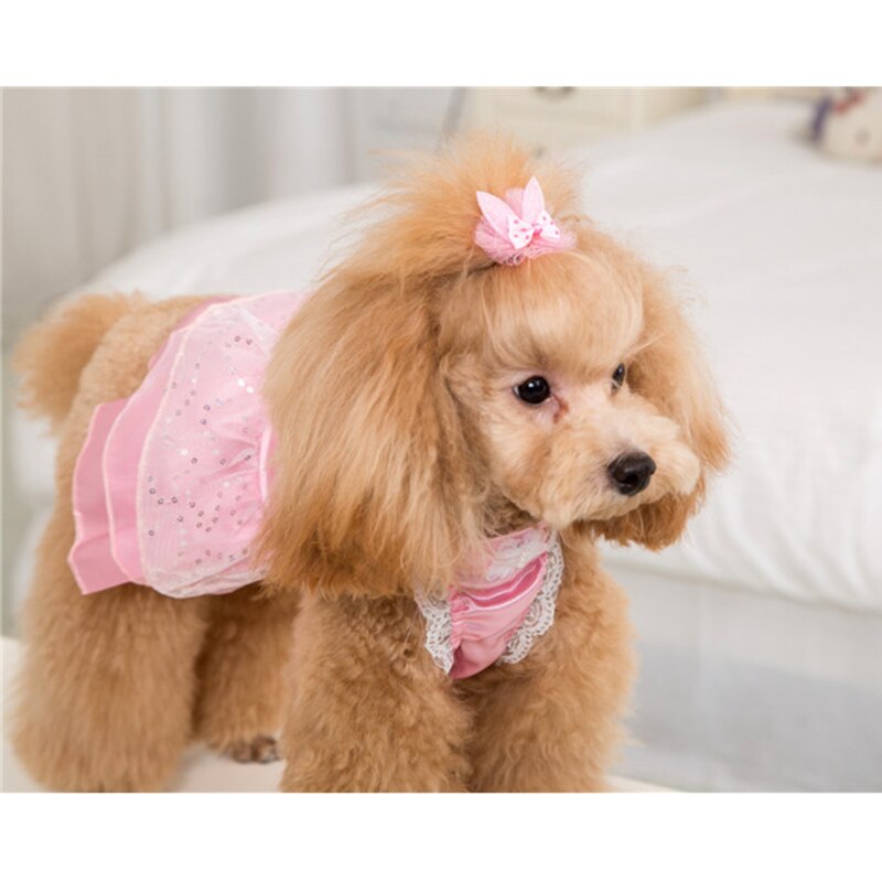 1PCS Random Color Pet Hair Clip Cute Decorative Dot Lace Dog Hair Clip Dog Hair Bow with Clip Pet Dog Grooming Accessories