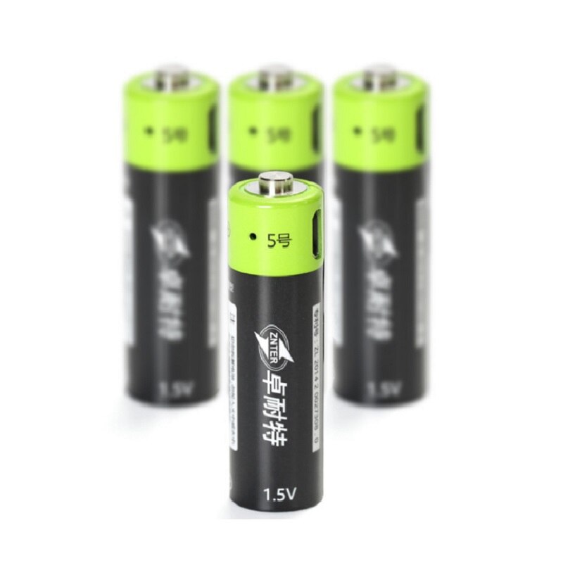 Znter Aa Oplaadbare Batterij 1.5V 2A 1250 Mah Usb Opladen Lithium Batterij Bateria Met Micro Usb-kabel