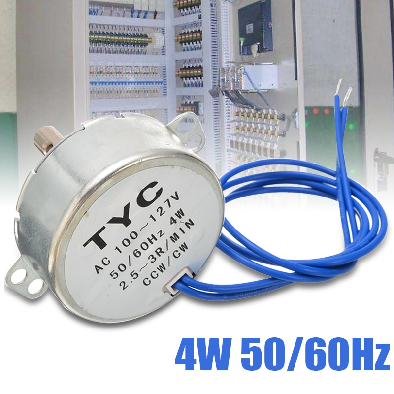 Turntable Synchronous Motor CCW/CW Direction 4W 50/60Hz 2.5-3RPM AC 100-127V Electric Synchronous Motors For Fan Burn Oven