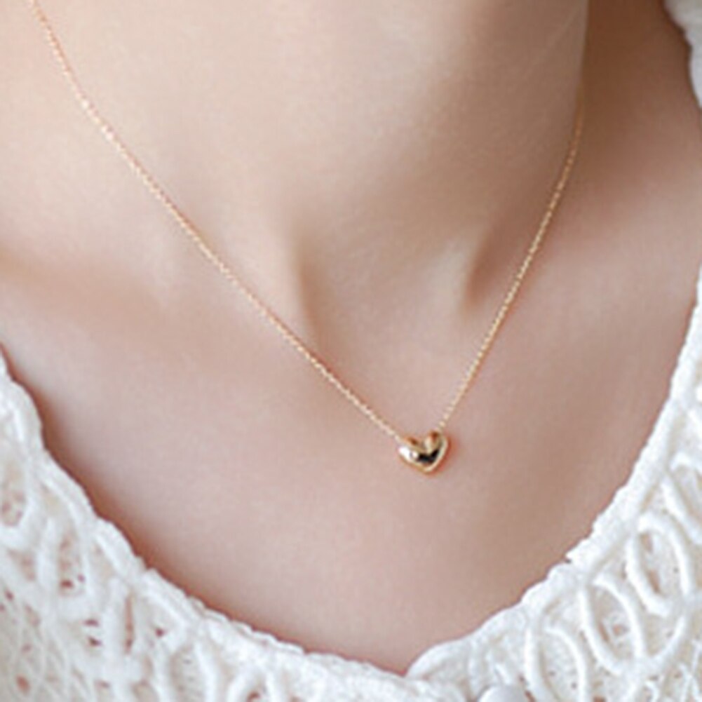 Minimalista Delle Donne Del Cuore di Amore Del Pendente Della Clavicola Della Collana Della Catena del Partito Dei Monili Del Regalo