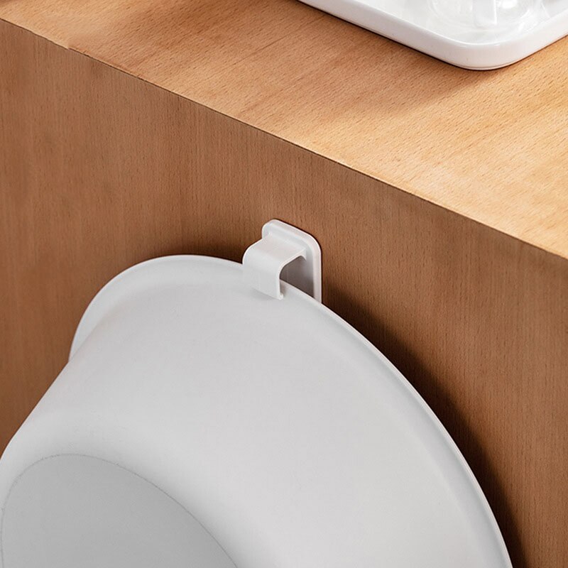 Soporte de plástico para lavabo de baño, organizador de almacenamiento, 2 ganchos