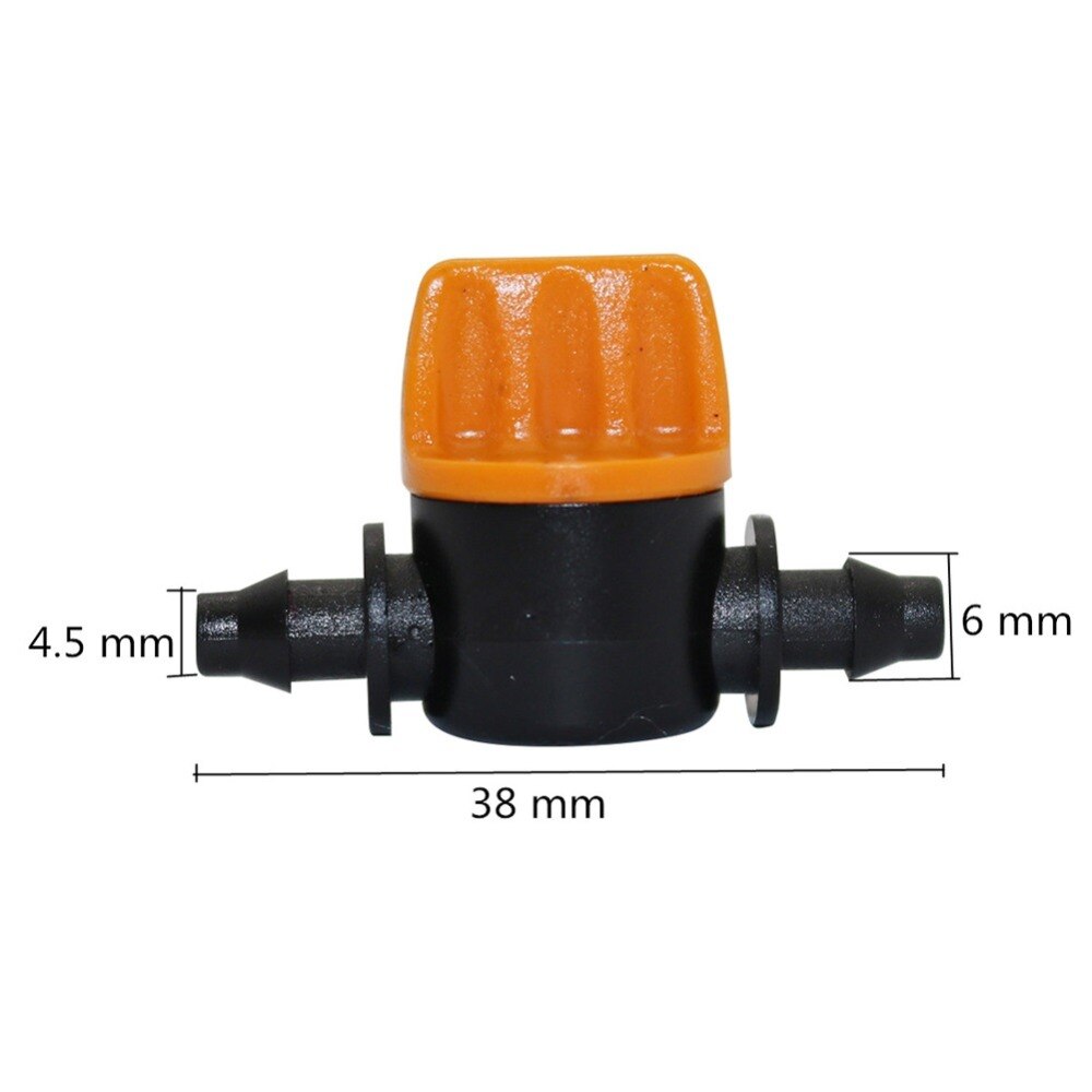 4mm Barb Mini Valve Landbouw Greenhouse Waterstop Slang Connector Tuin Irrigatie Kraan Valve slang joiner 6 Pcs