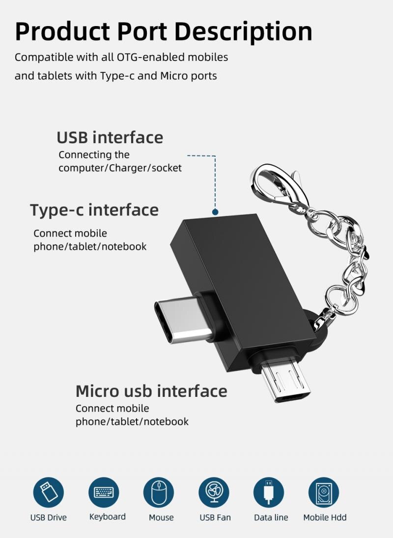 Typ-c Mikro USB OTG Adapter Für Samsung Xiaomi Huawei Tablette Notizbuch Unterstützung OTG Funktion Mit Typ C Stecker USB Stecker