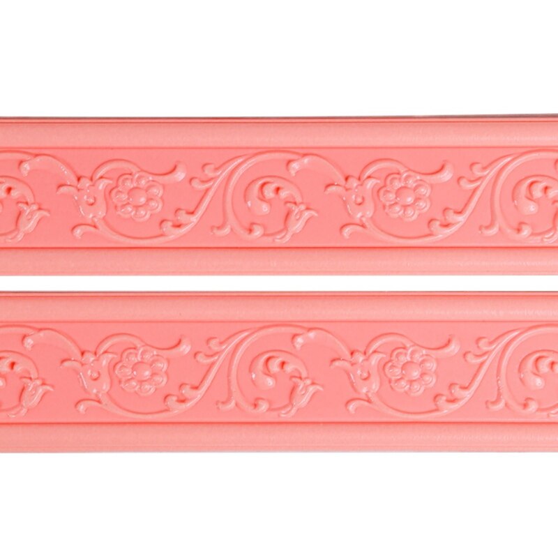 3D Pattern Sticker Wall Trim Line Skirting Border Decoration Self Adhesive Household For Living Room DIY Background Stickers·: pink
