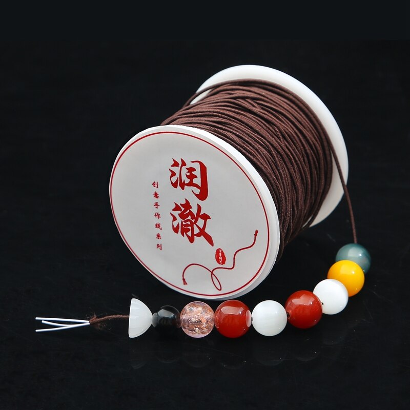 50 m/rolka mocne elastyczne frezowanie przewód 0.8-1.5mm do bransoletek Stretch Thread String naszyjnik komponenty do biżuterii DIY linia produkcyjna