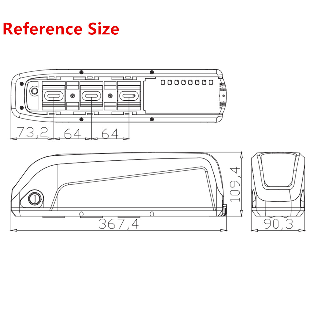 56 60 65 pcs 18650 cells Hailong Plus Ebike Battery Box 18650 Cells 36v 48v 52v Down Tube Ebike Battery Case with cells holder