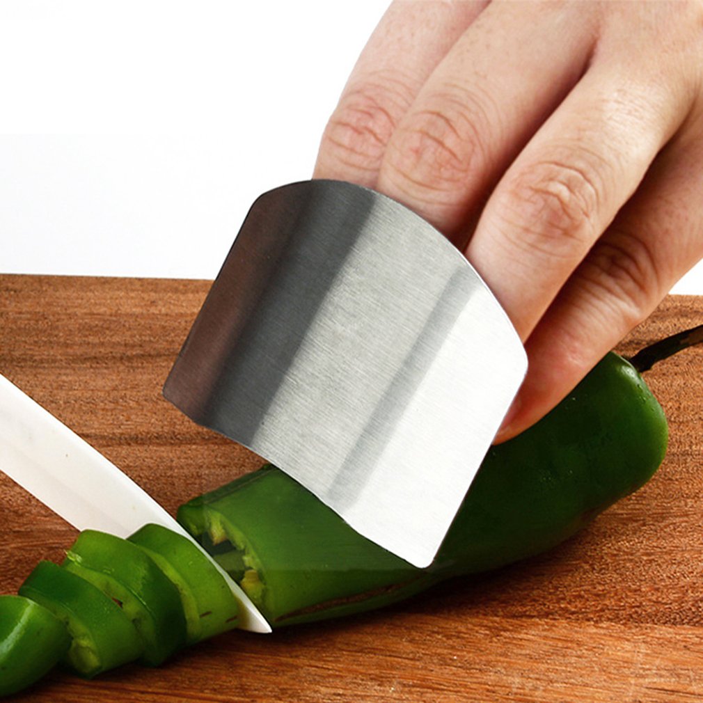 Rustfrit stål fingerbeskytter beskytte finger hånd finger håndbeskytter sikker skive kniv skære finger beskyttelse køkkenværktøj