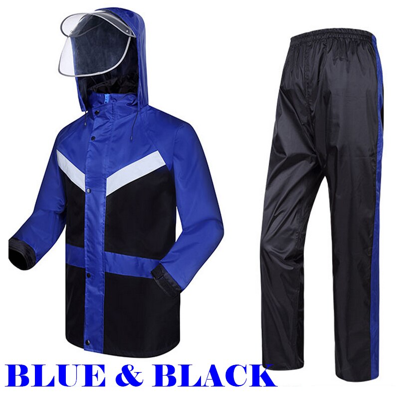 Hi viz vis rain jacket and pants split raincoat with reflective strips tapes rain suit rainwear jacket &amp; pants