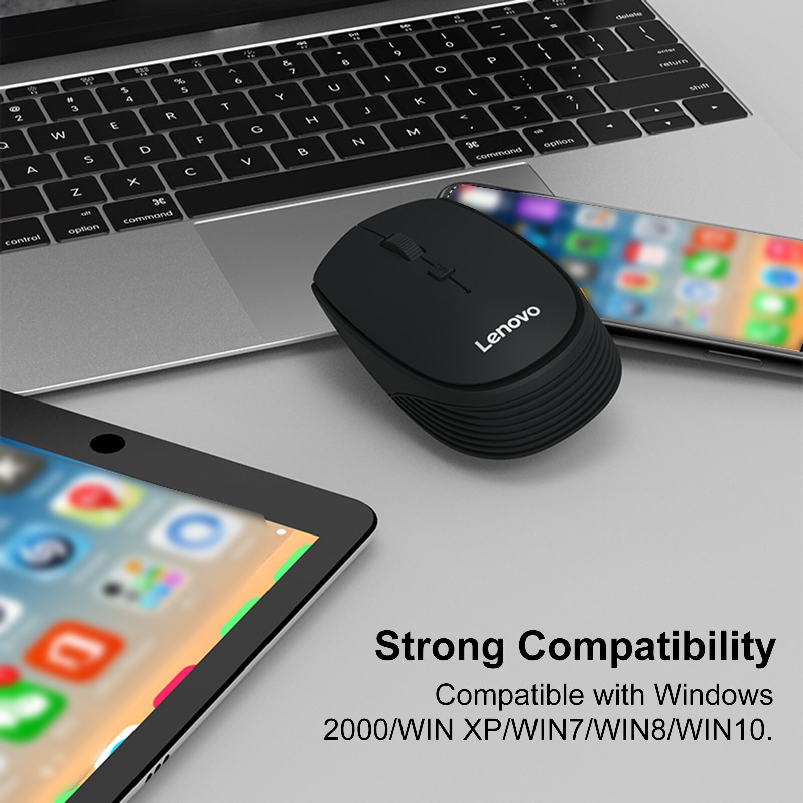 Lenovo M202 2.4GHz Wireless Mouse Optical Mouse Office Business Mice with USB Receiver for PC Laptop Computer Universal Mouse