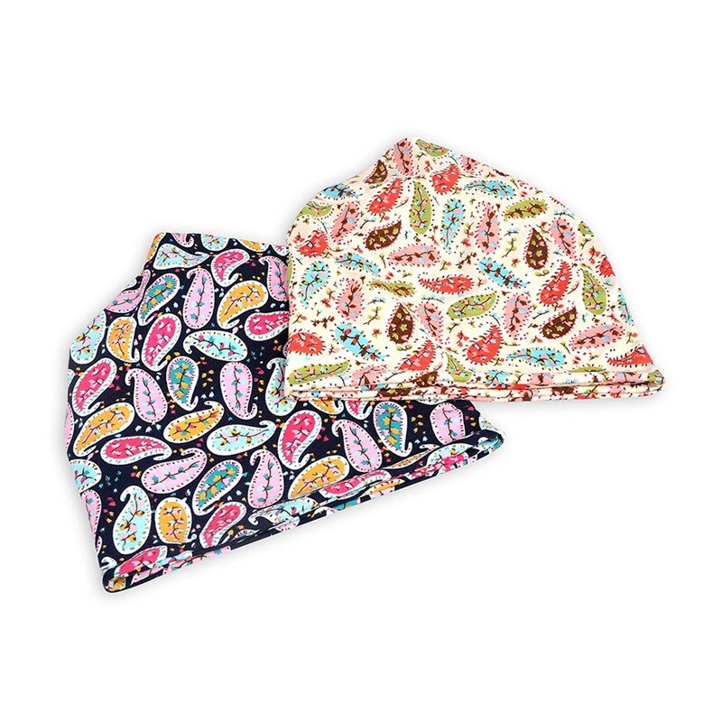 Utomhus sport halsduk blommig cashewtryckt solskydd löparkeps andas elastisk bomullsmössa halsvärmare resehuvudbonader