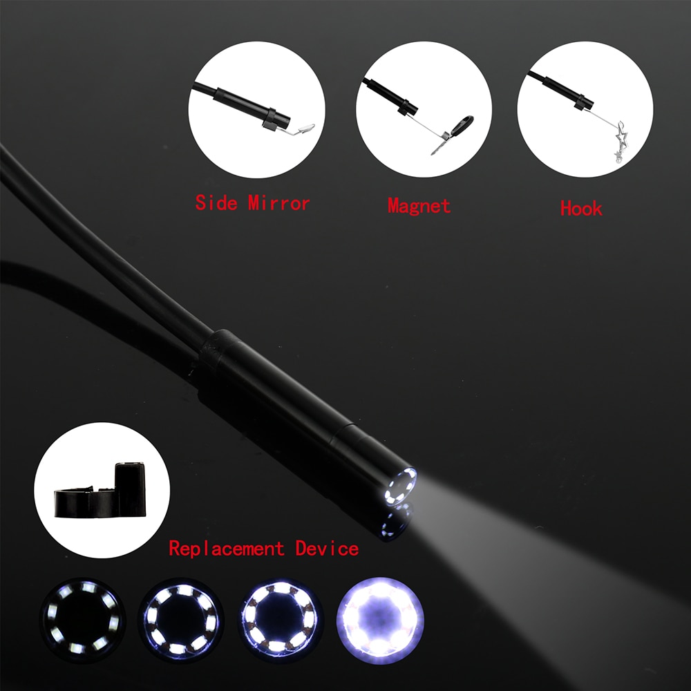 2/5/10m 1920*1080 HD Industrie Endoskop Endoskop Inspektion Kamera Eingebaute 8 stücke LEDs 8mm Objektiv IP67 Wasserdichte USB Endoskop