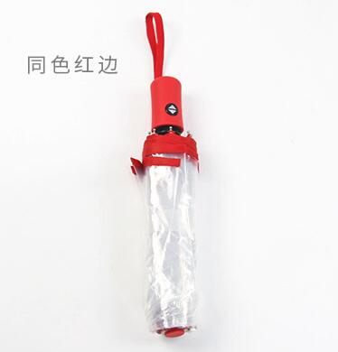 8 rippe transparent regenschirme voll automatische klapp dach für weibliche frauen klar sonnenschirm kompakte outdoor regen paraguas YS004: B red