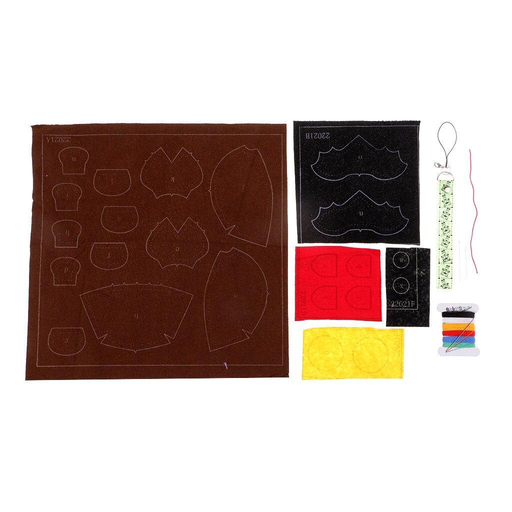 1 Juego de parches 3D de agujas para muñecos de dibujos animados, Kit de fieltro para niños principiantes, Kits de manualidades artesanales de fieltro DIY