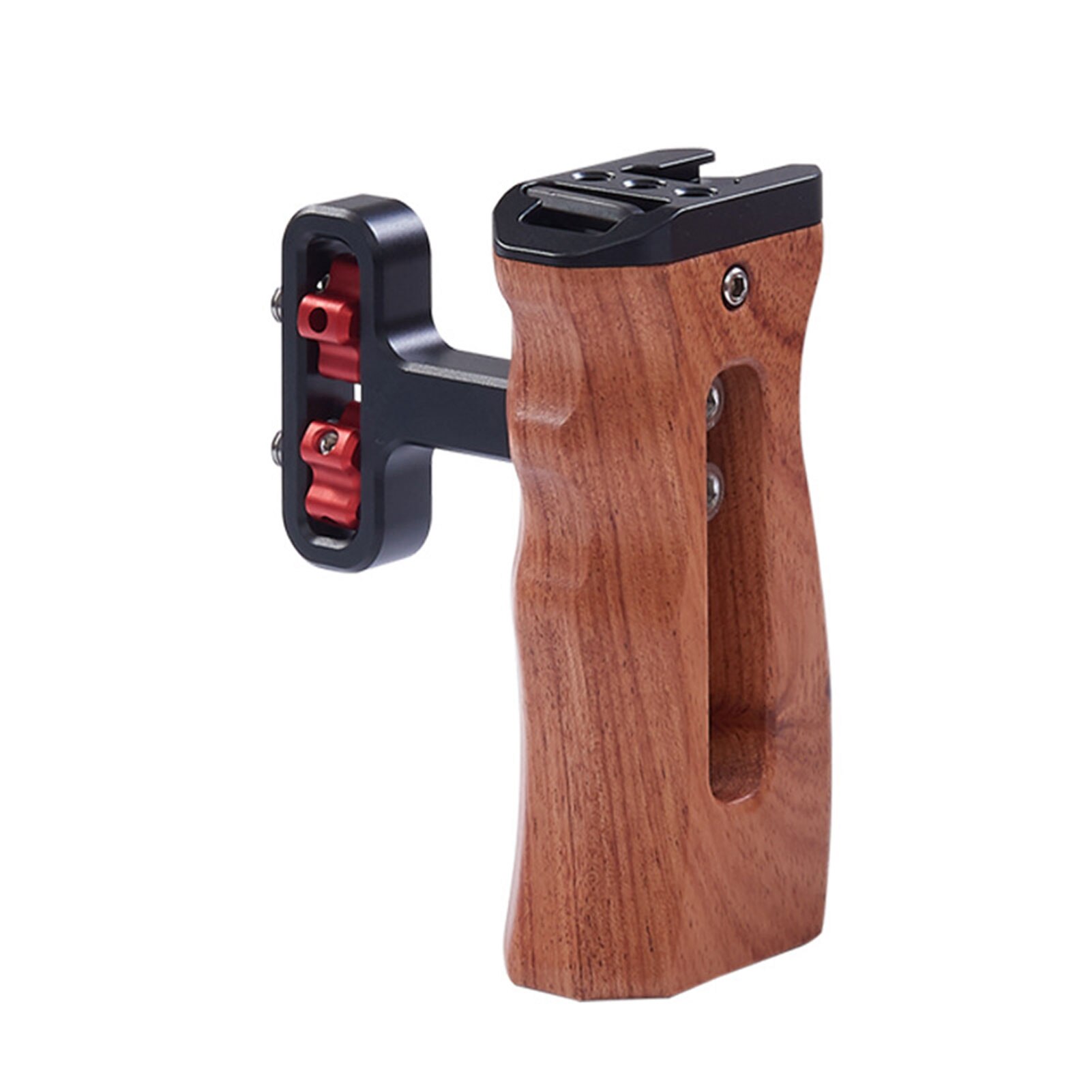 Ergonomischer seitengriff für kamerakäfige, höhenverstellbar, zubehör-blitzschuh, universelle verlängerung für dslrs mit schraubgewinde: Schwarz