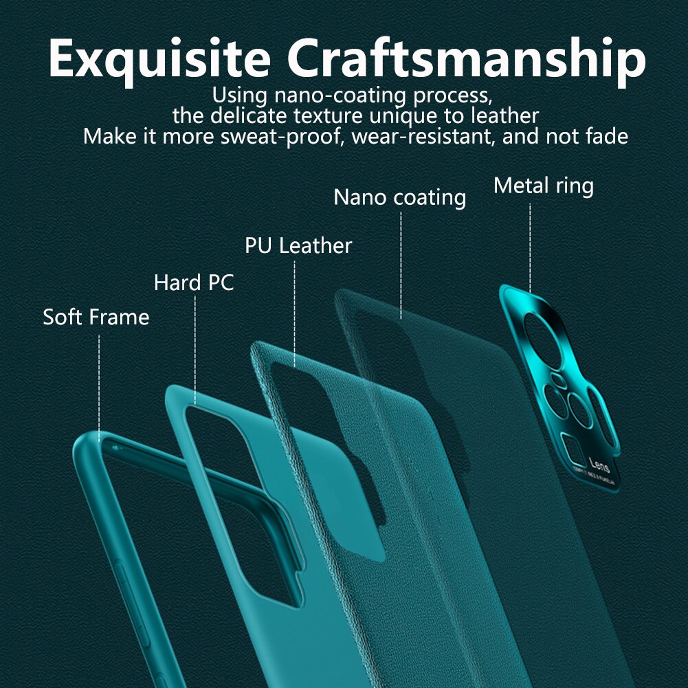 Case For Vivo X50 Pro Luxury PU leather Cases Hard Shockproof Back Cover For Vivo X 50 Pro Original Skin Hull Coque