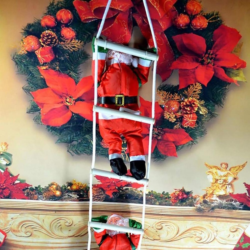 Kerstman Klimmen Ladder Kerstman Pop Kerstboom Opknoping Ornament Outdoor Indoor Deur Wanddecoratie