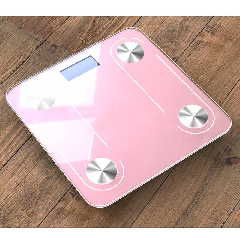 Badkamer Weegschalen Vloer Digitale Lichaamsvet Schalen Bluetooth Elektronische Mini Smart BMI Samenstelling Analyzer Schalen Met APP: Rose Golden
