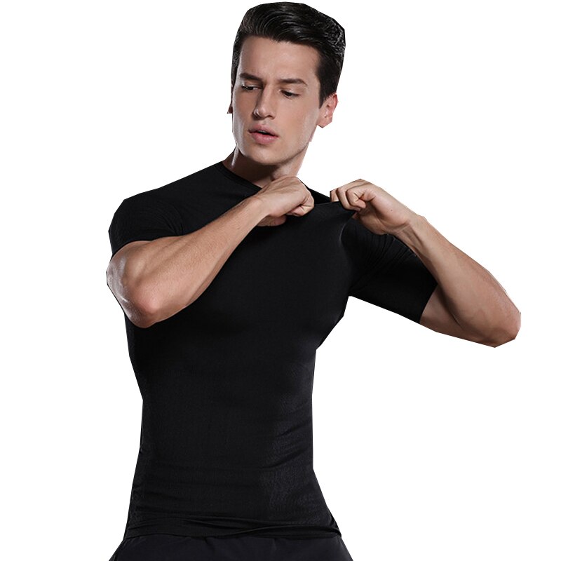 HaleyChan Men Shapewear Vest Seamless Abdomen Slim Shirt Classic Abs Body Shaper Steampunk Mens Slimming Shaper Men Bodysuit: Black / XL