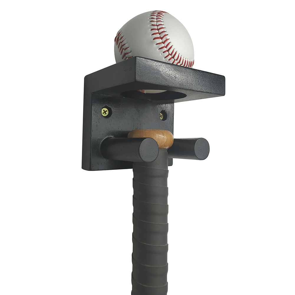 Baseball Bat Rack Baseball Tennis Bat Softball Racket Wall Mount Vertical Holder Rack Display Wood Ball Stick Bracket Tools