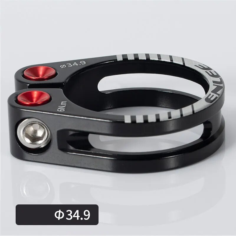 ENLEE-abrazadera para tija de sillín de bicicleta, aleación de aluminio CNC, abrazadera para tija de sillín de ciclismo, piezas de bicicleta de 31,8 MM y 34,9 MM, accesorios para tija de sillín: Borgoña