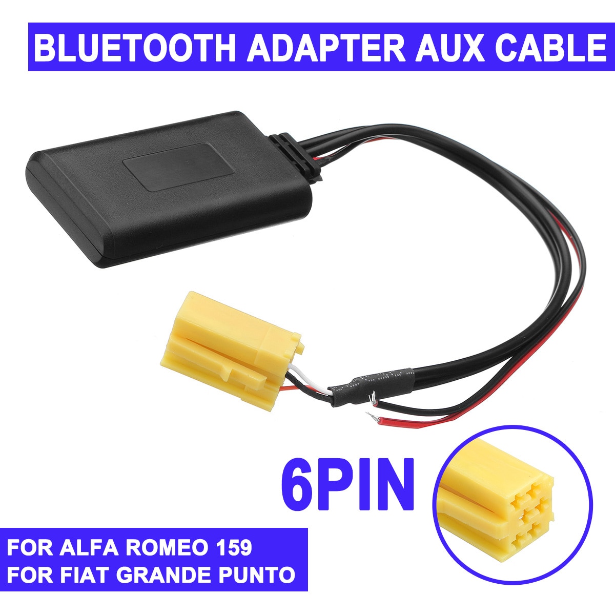 6 Pin Bluetooth Module Voor Alfa Romeo 159 Voor Fiat Grande Punto Auto Stereo Mini Iso Muziek Adapter Aux Audio kabel
