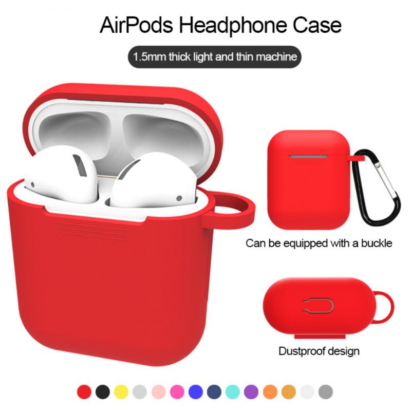 Mini funda de silicona blanda para auriculares AirPods 1/2, funda a prueba de golpes, Correa antipérdida, para funda protectora de AirPods