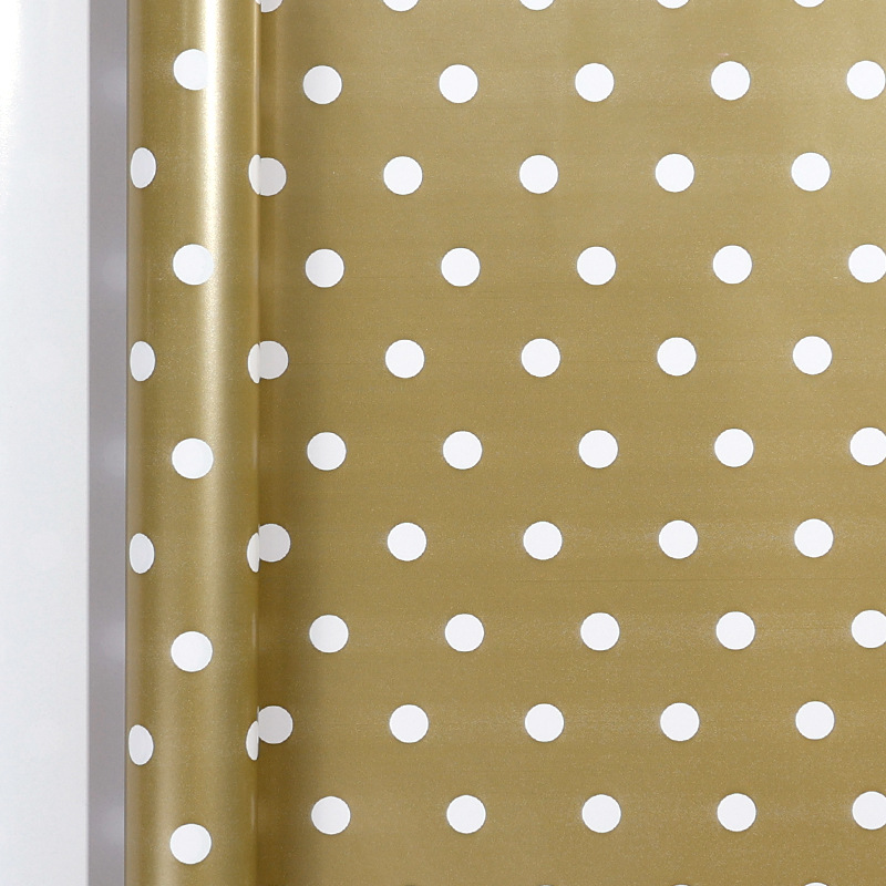 0.43X3M Roll Gold Dot Wrapping Paper Valentine's Day Birthday Party Flower Wrapping Paper Handmade DIY Art Paper: light yellow