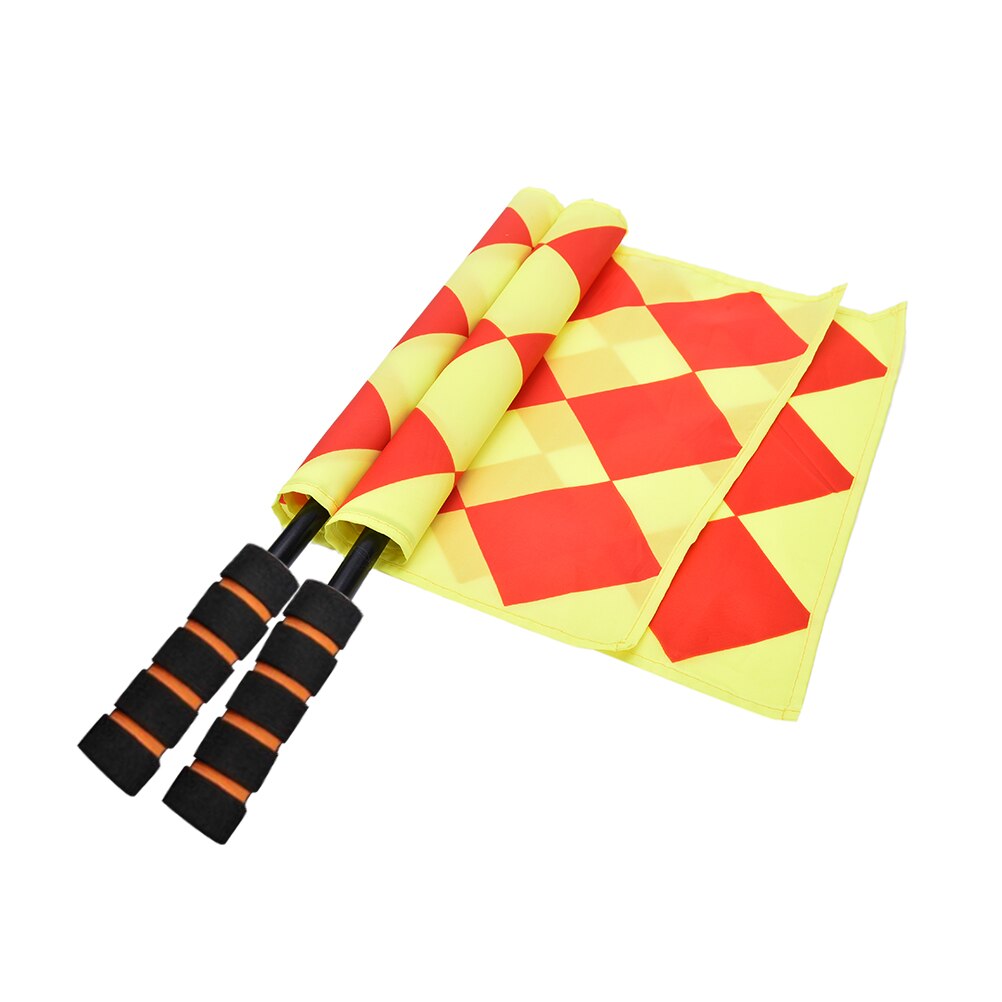 Soccer Referee Flag Fair Play Sports Match Football Linesman Flags Referee Equipment + Carry Bag