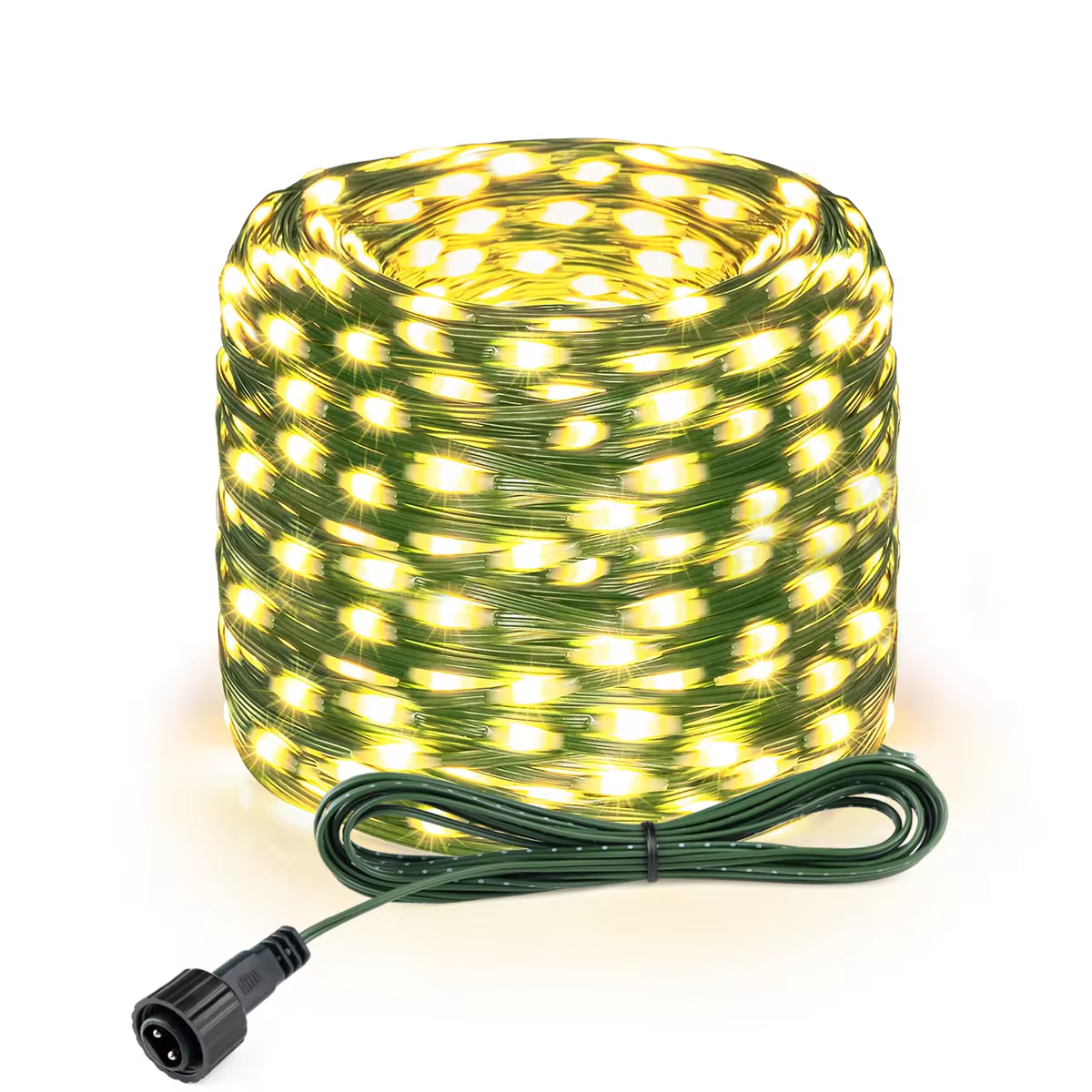 10M-100M Super Bright 24V LED String Lights Green Wire Leather Fairy Lights Outdoor Waterproof Garland Garden Christmas Decor: Warm White / 350W / EU Plug
