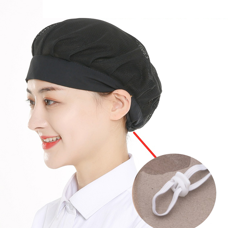 Gorros de red ajustables blancos para panadería, taller de horneado, gorro de trabajo, gorro Bouffant, redecilla para el pelo, servicio de comida, cocina, cubierta para la cabeza para hombres y mujeres: Beige
