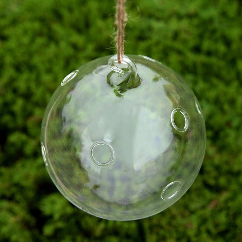 Blomma växt klart glas vas hängande planter terrarium behållare fest bröllop dekor flaska kruka hem trädgård boll rund vas: A